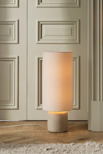 Lampa podłogowa Florian - Biel bouclé/beż, Ø30×80 cm - Globen Lighting