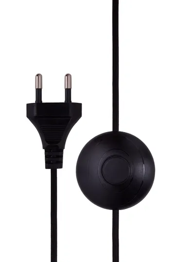 Lampa podłogowa Florian - Biel bouclé/czerń, Ø30×80 cm - Globen Lighting