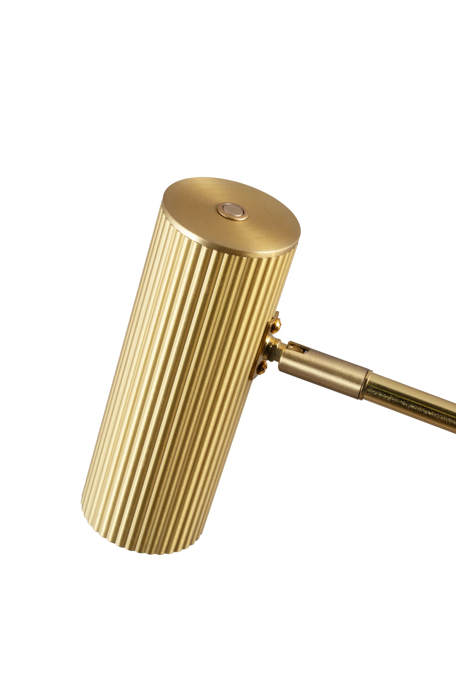 Lampa podłogowa Hubble Read, Szczotkowany mosiądz Globen Lighting