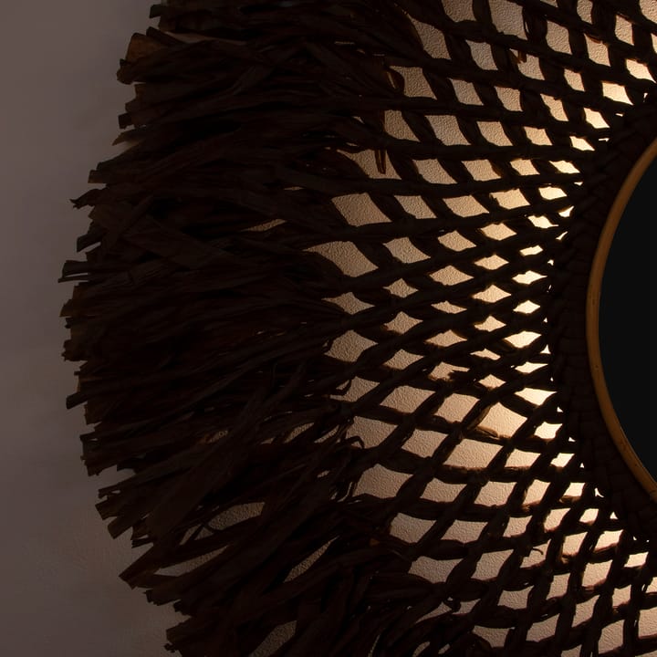 Lampa ścienna Boho z lustrem Ø90 cm, Brązowy Globen Lighting