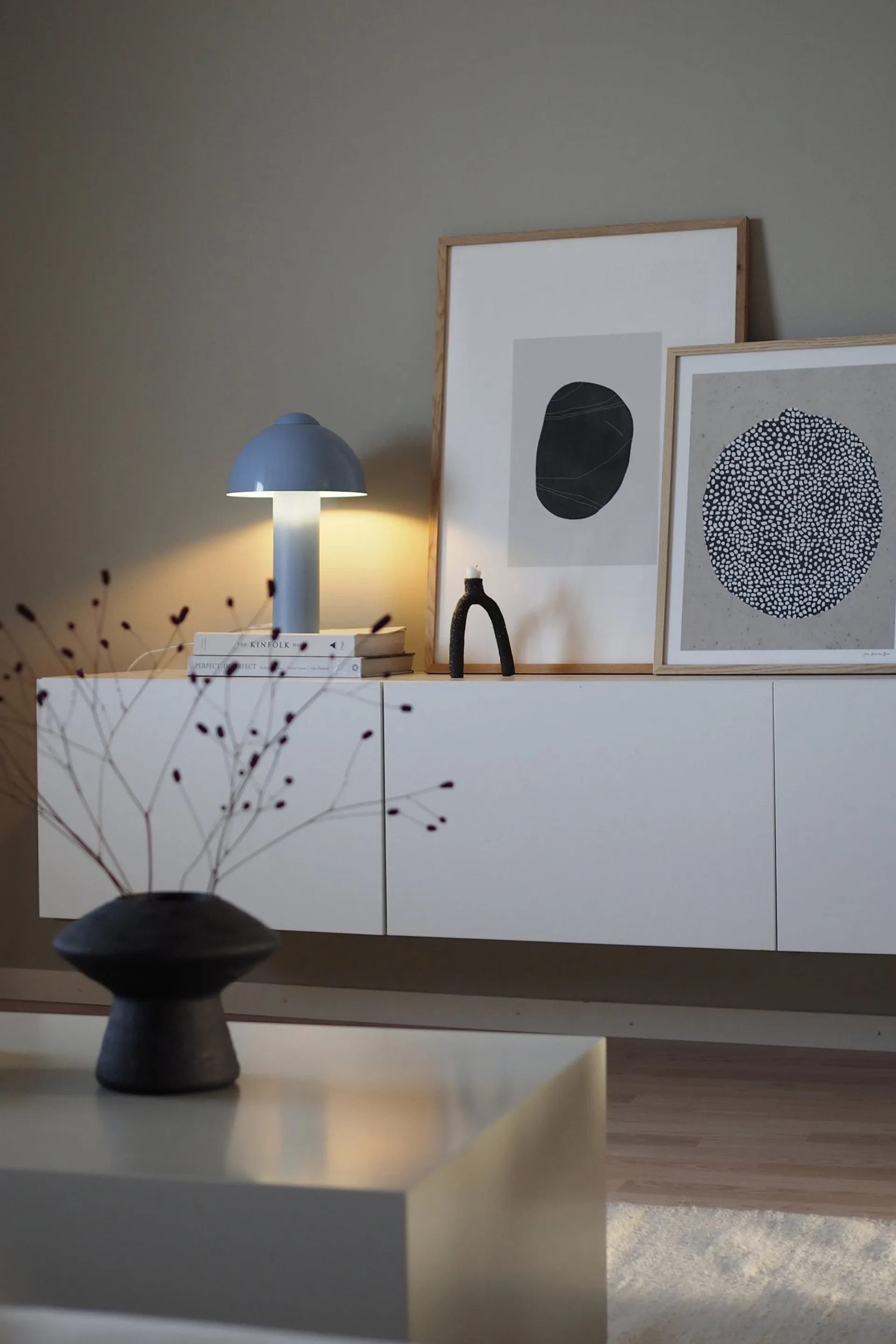 Lampa stołowa Buddy 23, 36 cm, Jasnoniebieski Globen Lighting