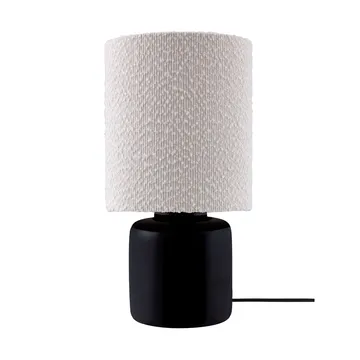 Lampa stołowa Florian - Biel bouclé/czerń, Ø20×39 cm - Globen Lighting