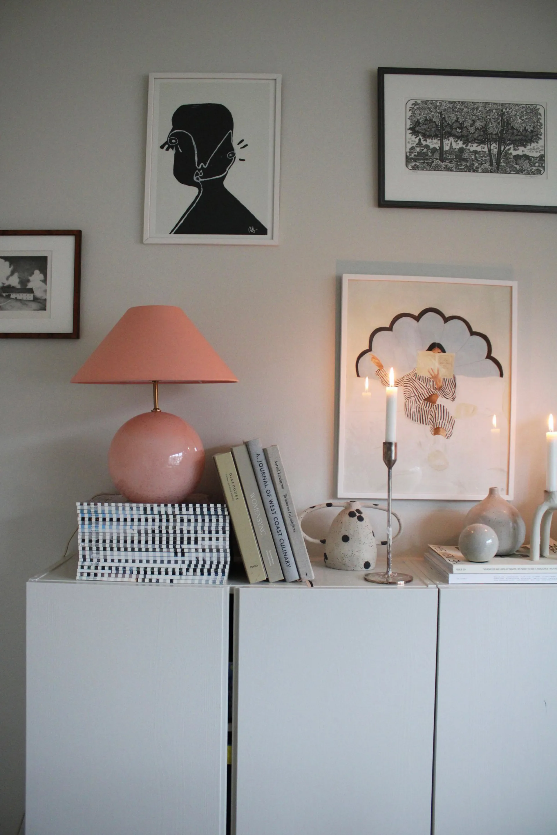 Lampa stołowa Iris 35, 39 cm, Blush Globen Lighting