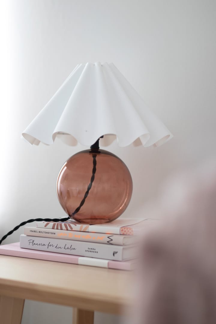 Lampa stołowa Judyta Ø30 cm - Brązowo-biały - Globen Lighting