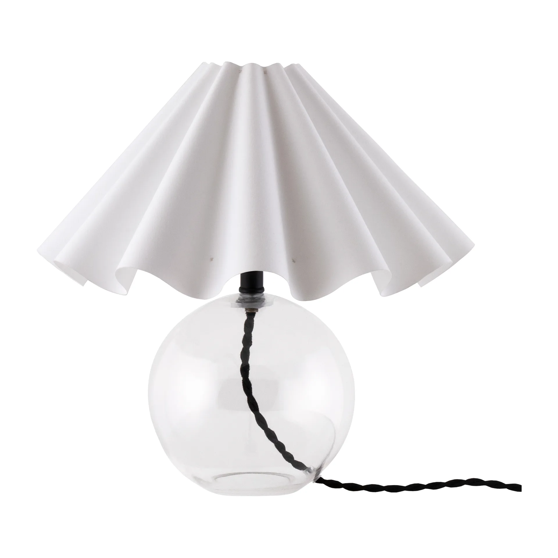 Lampa stołowa Judyta Ø30 cm, Przezroczysty-biały Globen Lighting