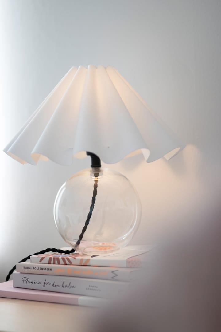 Lampa stołowa Judyta Ø30 cm, Przezroczysty-biały Globen Lighting