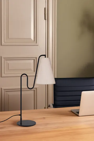 Lampa stołowa Lou - Biel bouclé-czarny - Globen Lighting