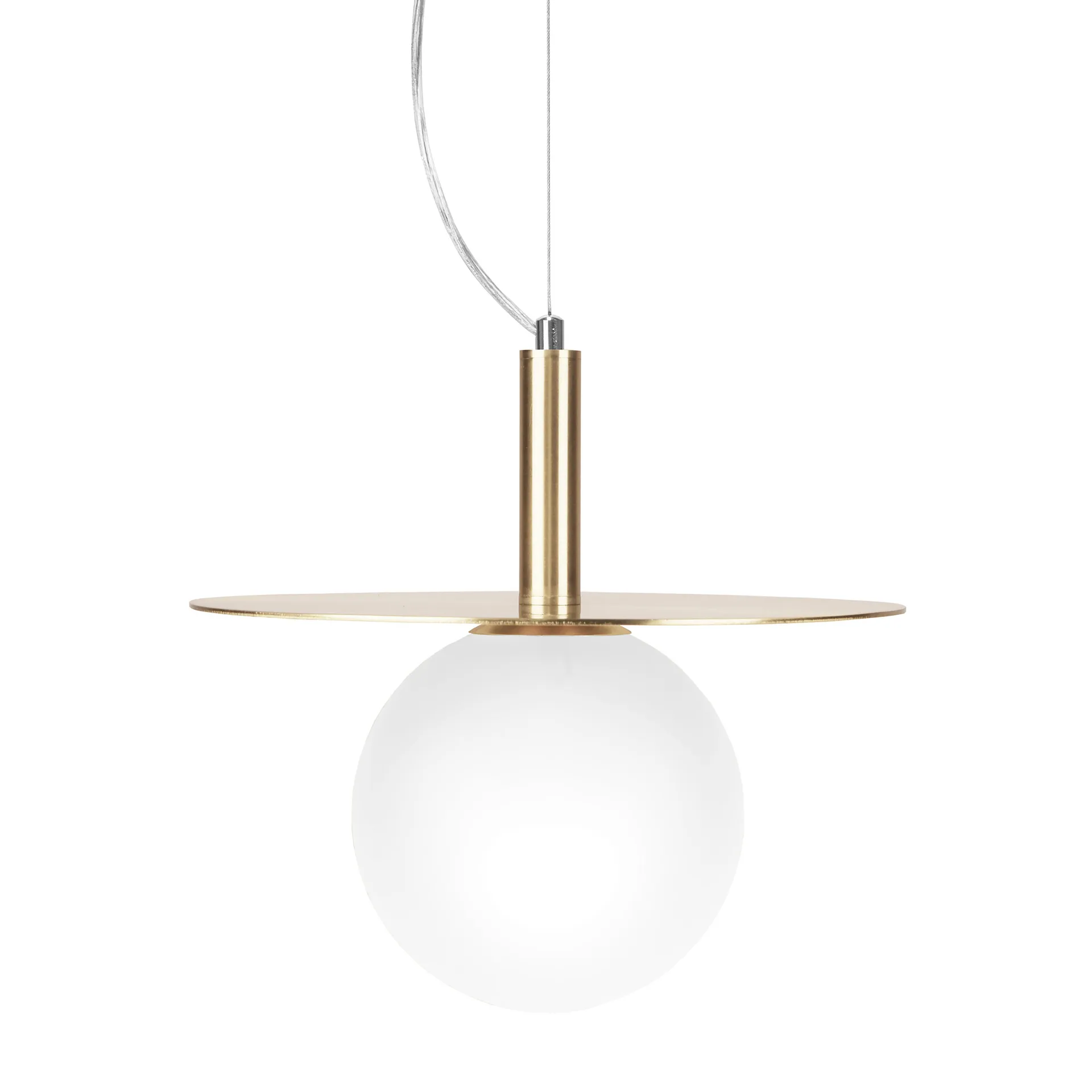 Lampa wisząca Art Deco, mosiądz - szkło opalizowane Globen Lighting