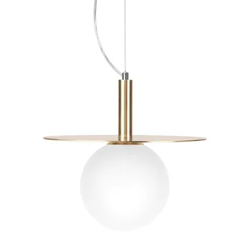 Lampa wisząca Art Deco - mosiądz - szkło opalizowane - Globen Lighting