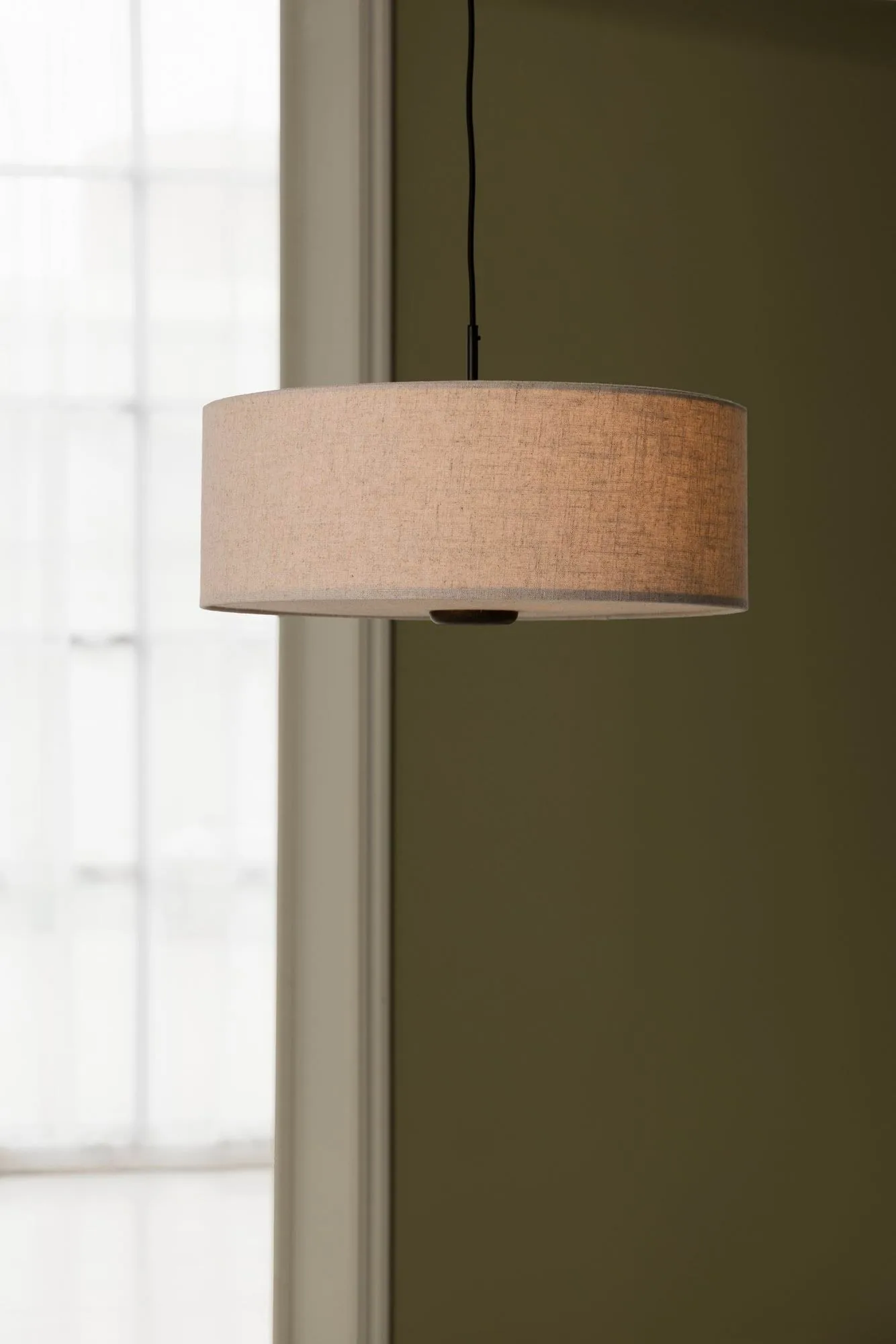 Lampa wisząca Bosco, Beżowy, dąb bejcowany na brązowo, Ø55 cm Globen Lighting