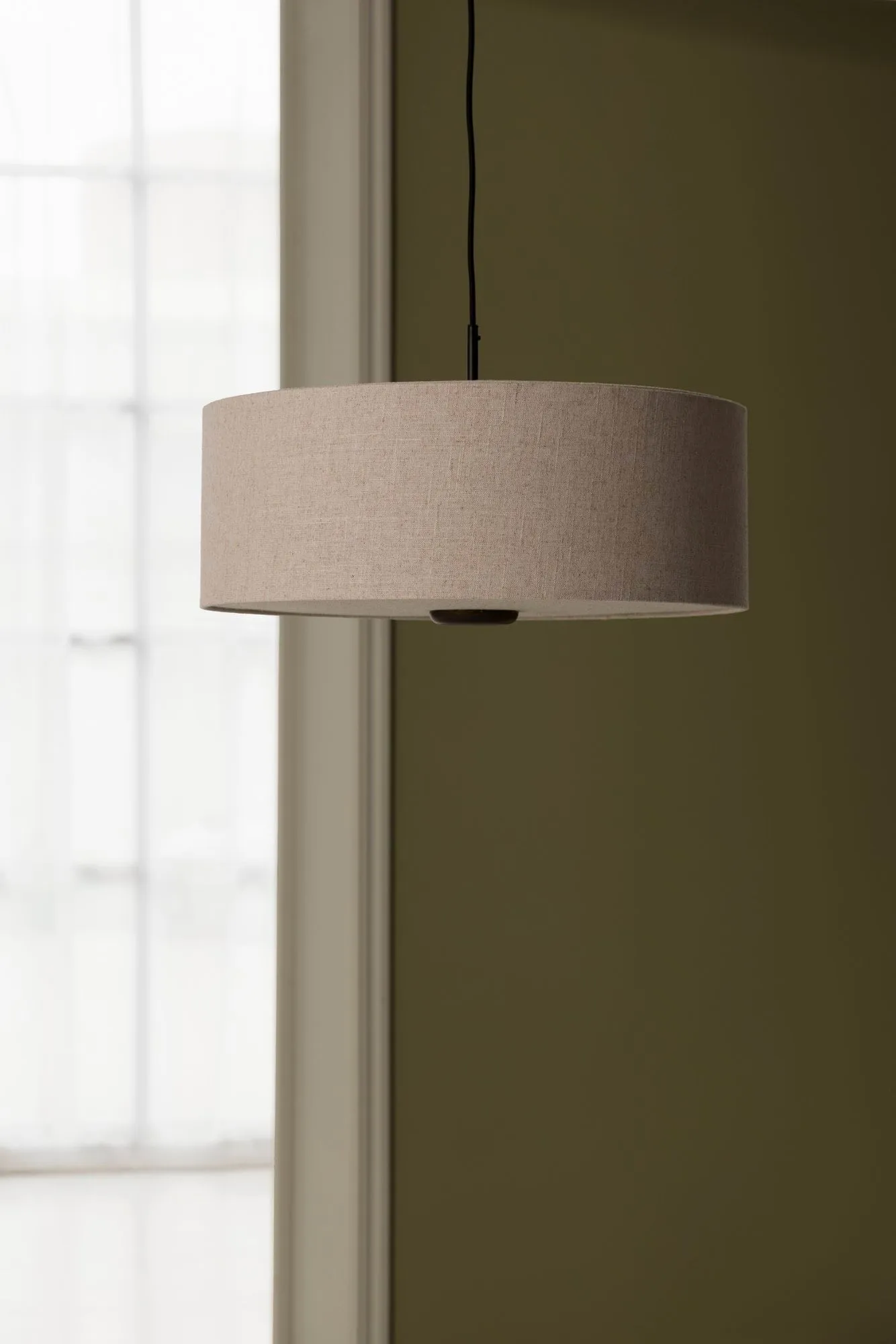 Lampa wisząca Bosco, Beżowy, dąb bejcowany na brązowo, Ø55 cm Globen Lighting