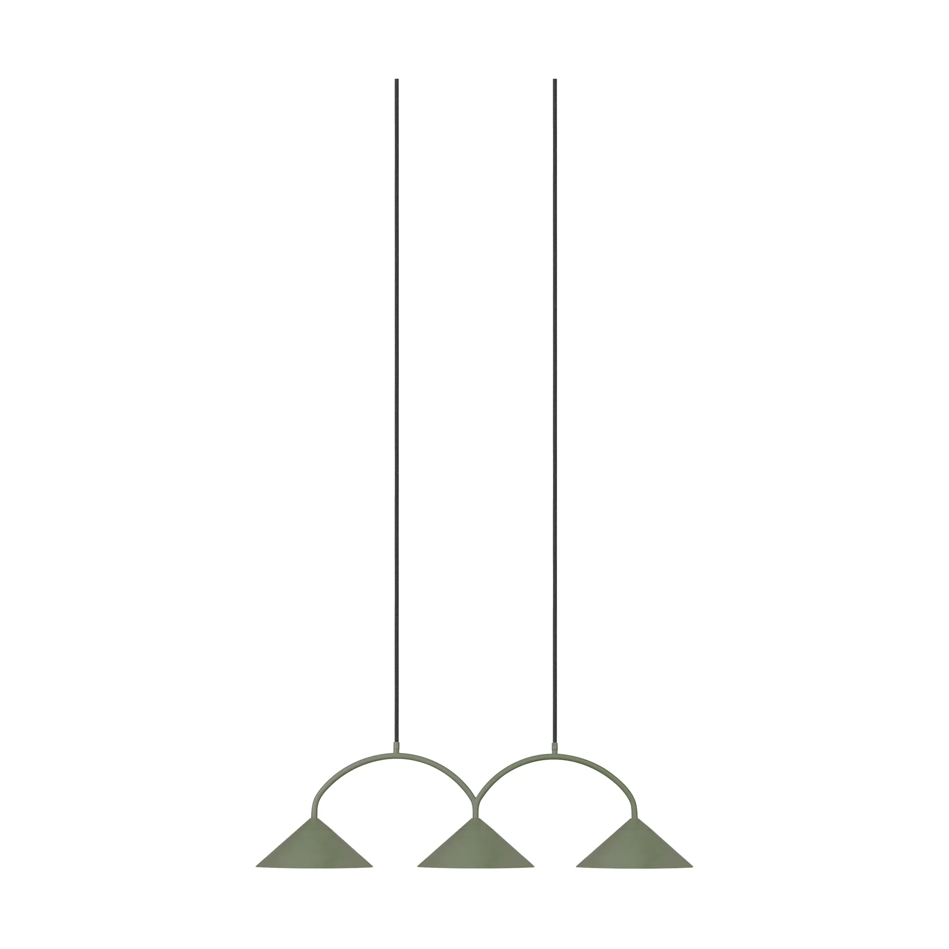 Lampa wisząca Curve 3, Zielony Globen Lighting