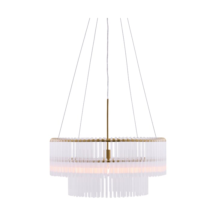 Lampa wisząca Hook 60, Przezroczysty-szczotkowany mosiądz Globen Lighting