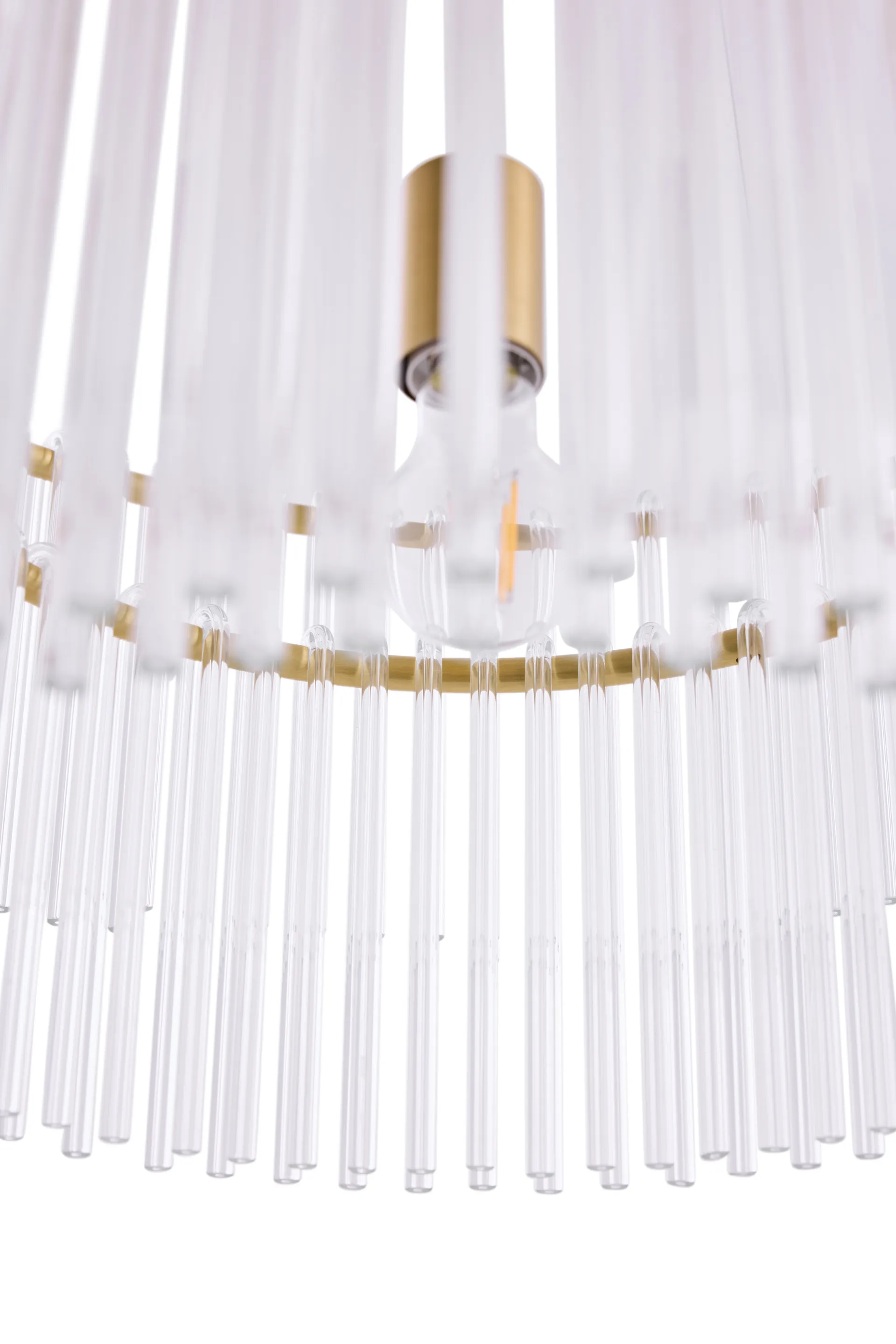 Lampa wisząca Hook 60, Przezroczysty-szczotkowany mosiądz Globen Lighting