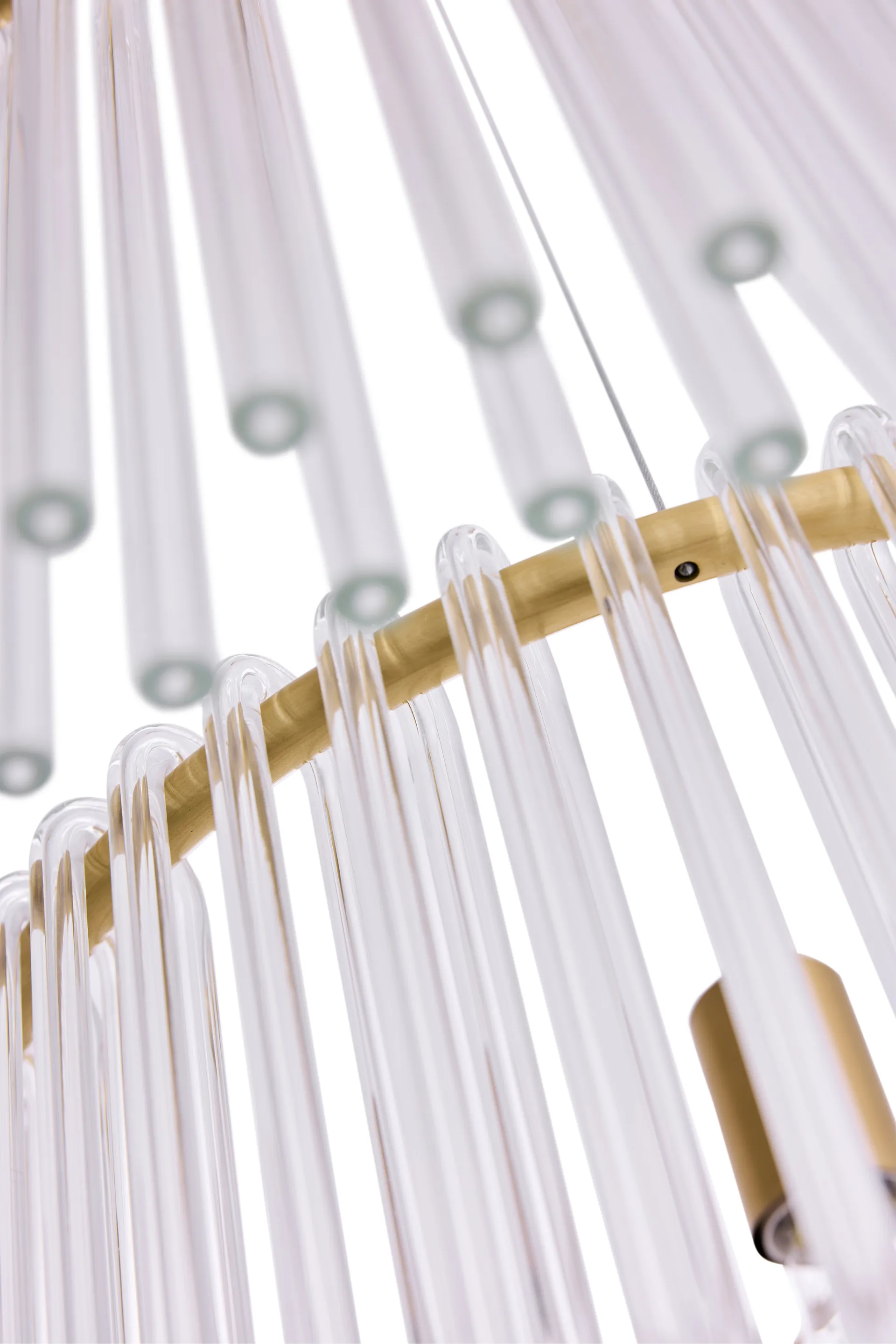 Lampa wisząca Hook 60, Przezroczysty-szczotkowany mosiądz Globen Lighting