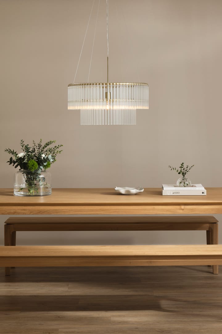 Lampa wisząca Hook 60, Przezroczysty-szczotkowany mosiądz Globen Lighting