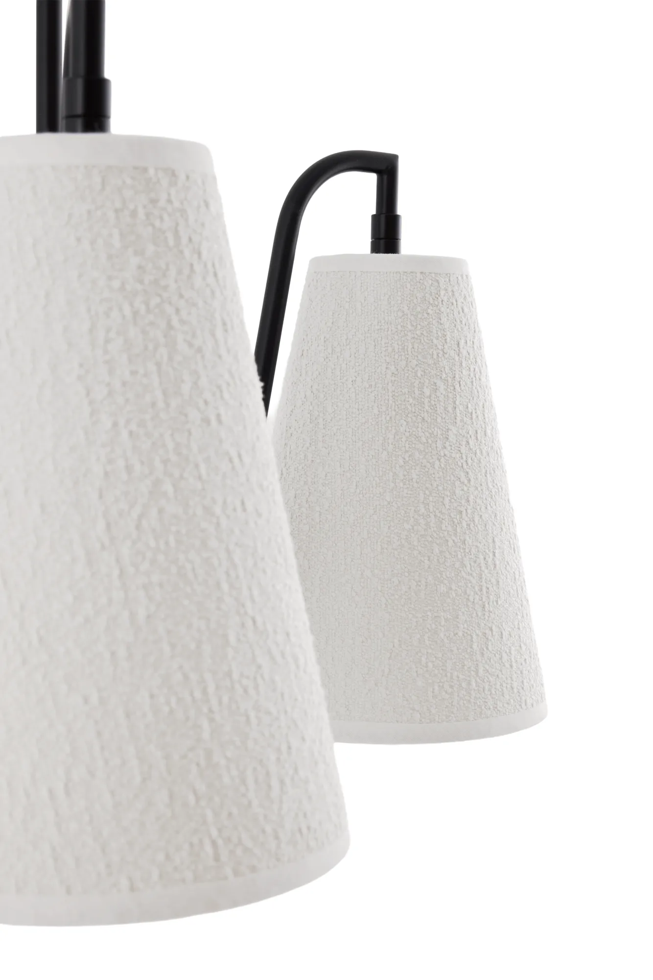 Lampa wisząca Lou, 3, Biała tkanina bouclé-czarny, 46x46 cm Globen Lighting