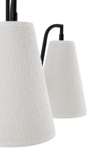 Lampa wisząca Lou - 3, Biała tkanina bouclé-czarny, 46x46 cm - Globen Lighting