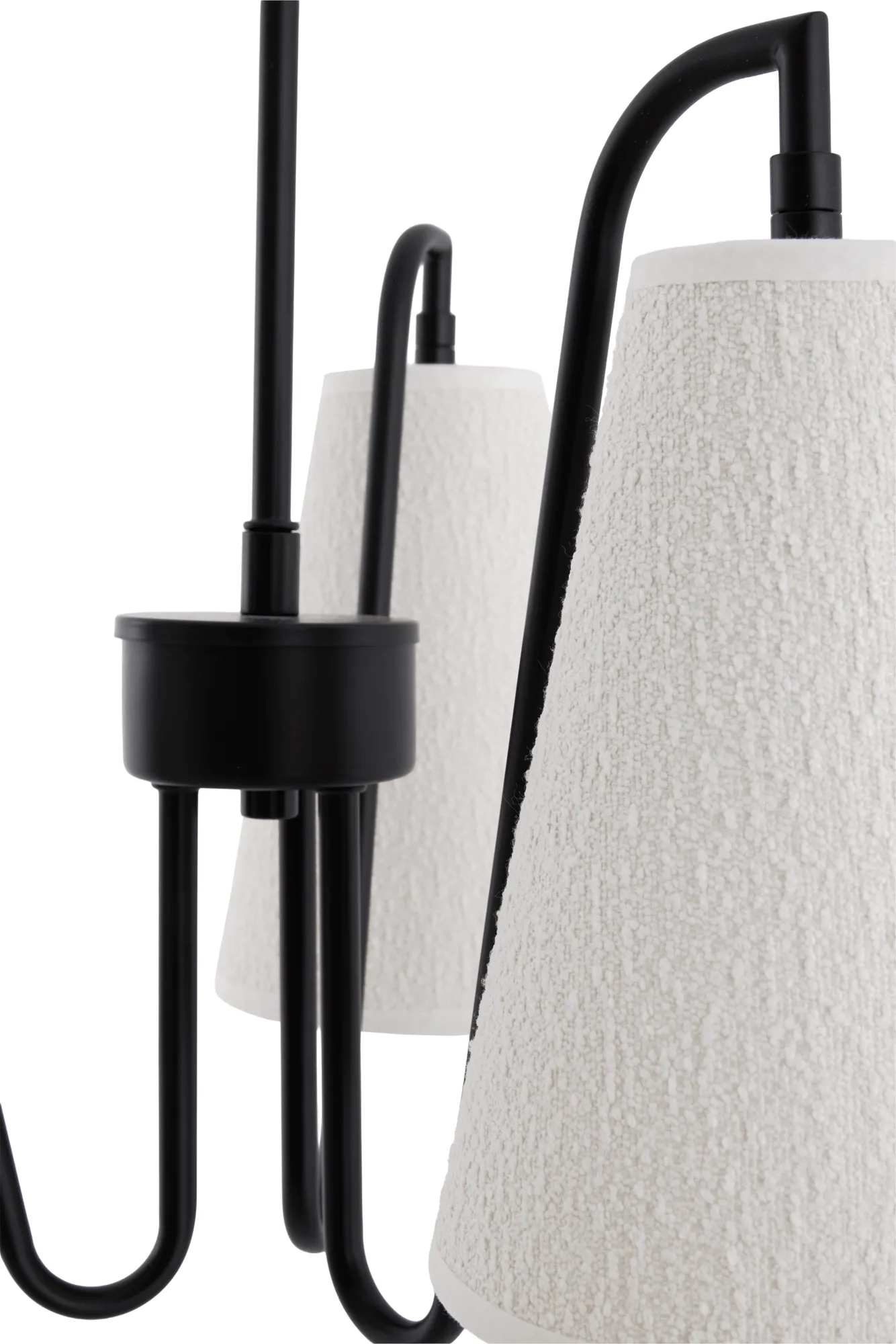 Lampa wisząca Lou, 3, Biała tkanina bouclé-czarny, 46x46 cm Globen Lighting