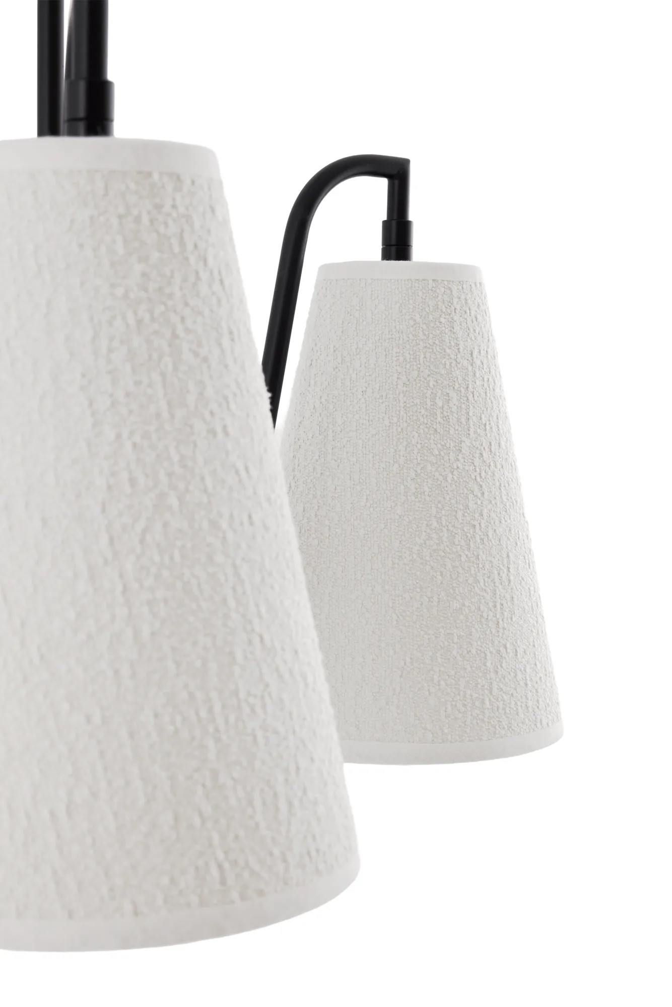 Lampa wisząca Lou, 5, Biała tkanina bouclé-czarny, 67x67 cm Globen Lighting