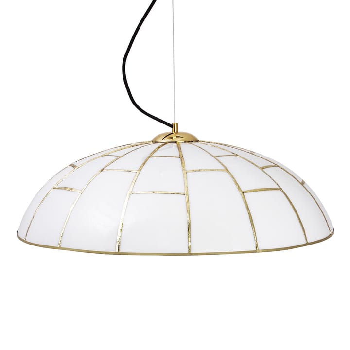 Lampa wisząca Ombrello Ø60 cm szkło białe - Mosiądz - Globen Lighting