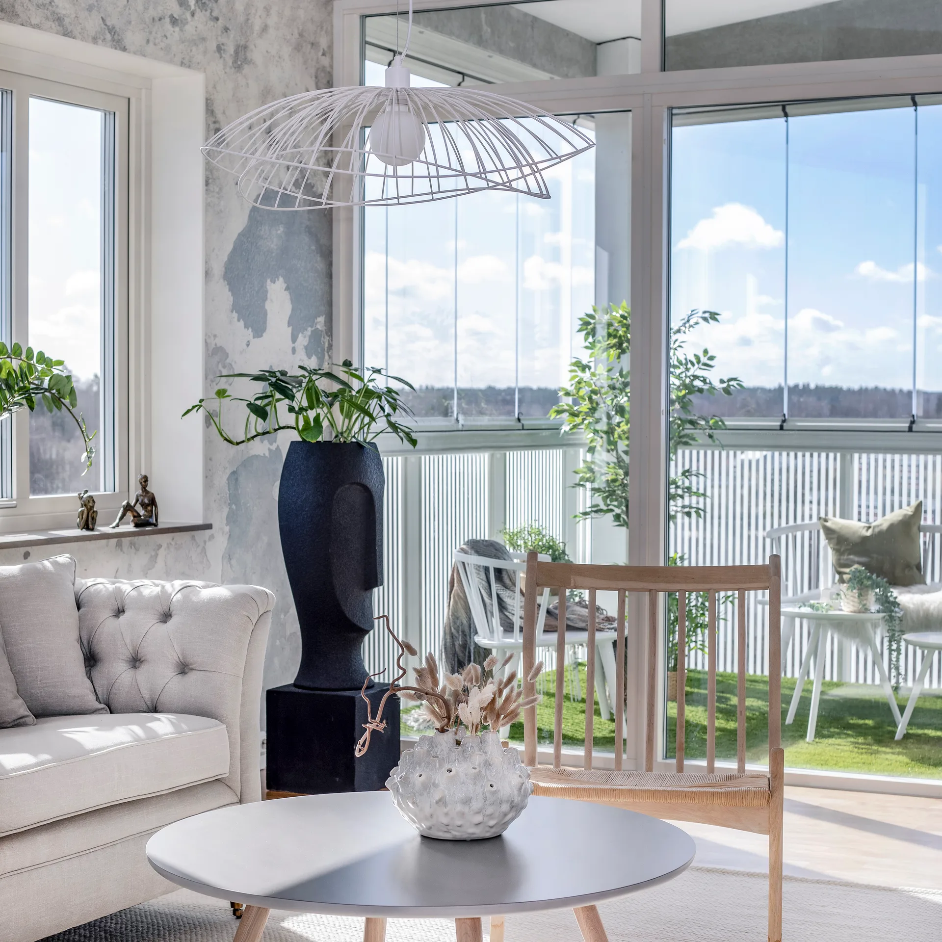 Lampa wisząca Ray Ø70 cm, Biały Globen Lighting