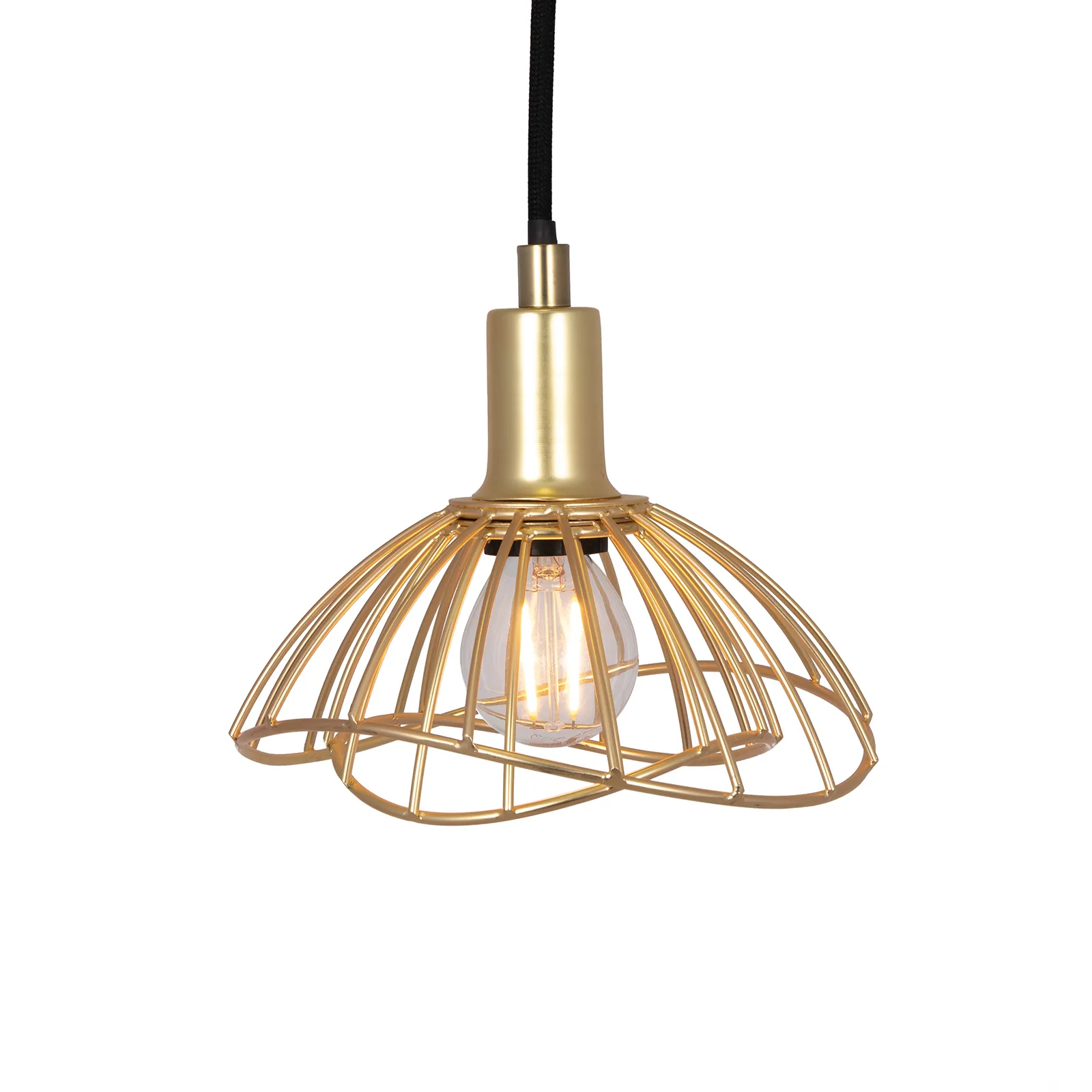 Lampa wisząca Ray mini Ø16 cm, Mosiądz szczotkowany Globen Lighting