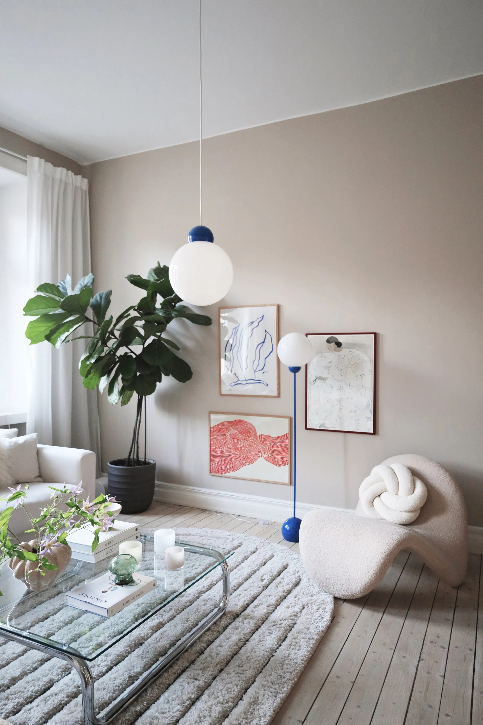 Lampa wisząca Ripley 25 , Niebieska Globen Lighting