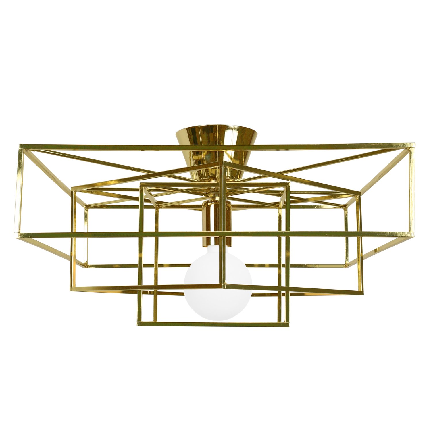 Globen Lighting Plafon Cube mosiądz | Skandynawski Design | Lampy sufitowe | Złoty kolor
