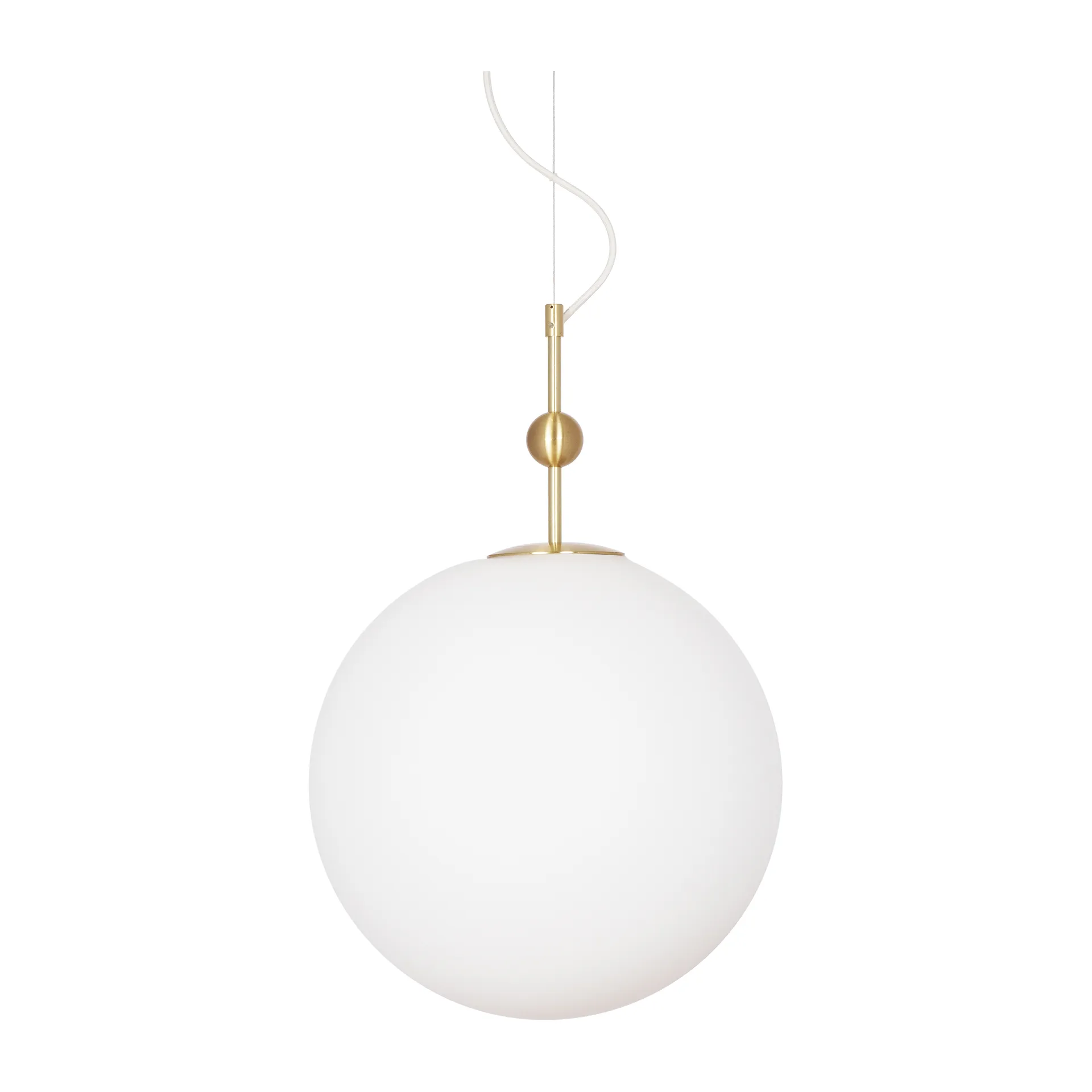 Wisząca lampa Astrid Ø40 cm, Szczotkowany mosiądz-biały Globen Lighting