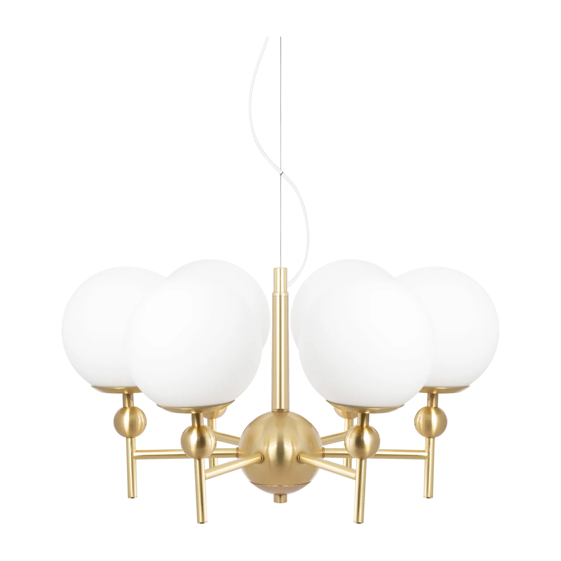 Wisząca lampa Astrid Ø50 cm, Szczotkowany mosiądz-biały Globen Lighting