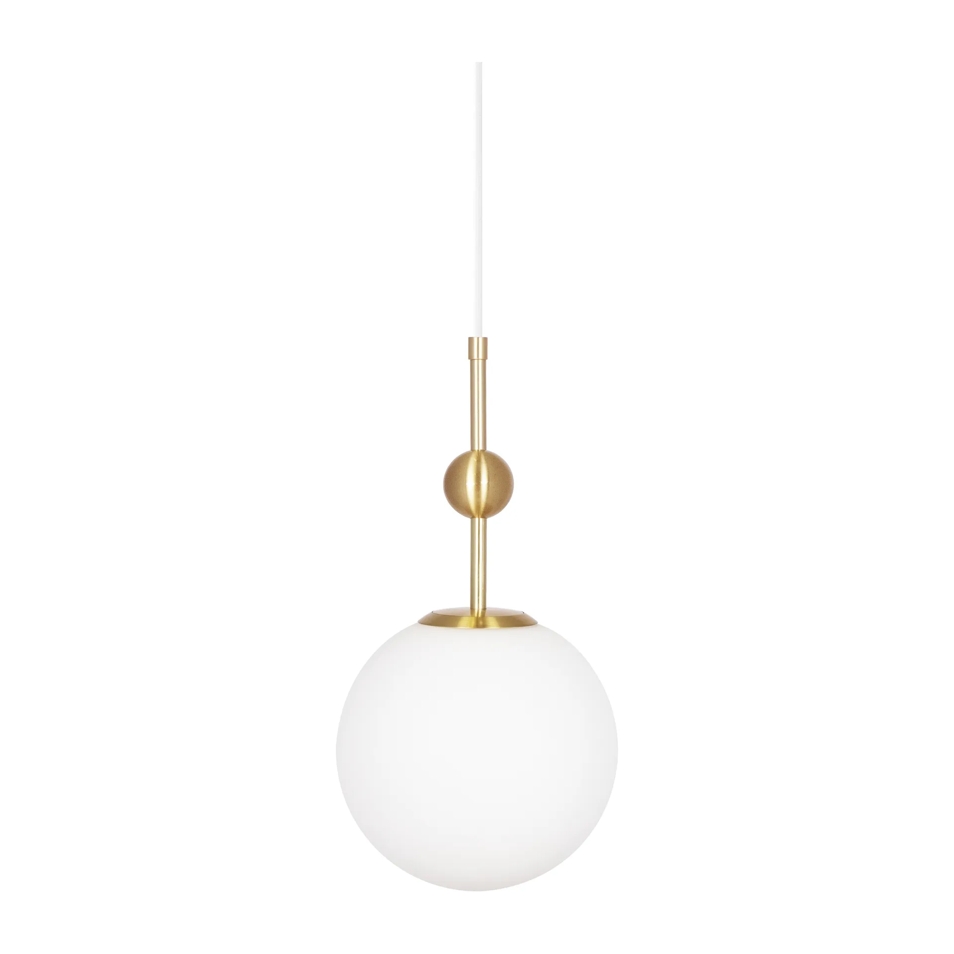 Wisząca lampa Astrid mini Ø20 cm, Szczotkowany mosiądz-biały Globen Lighting