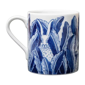 Hares in hiding kubek 350 ml - Niebieski - Götefors Porslin