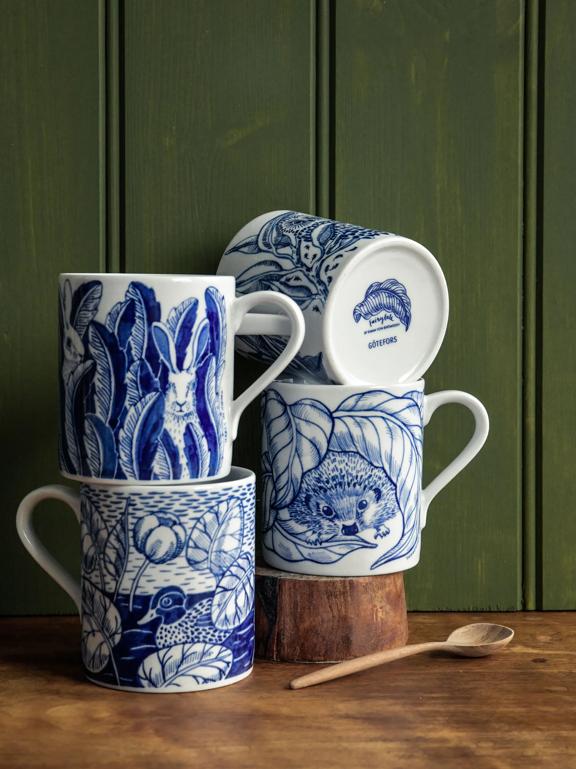 Kubek Duck pond 35 cl, Niebieski Götefors Porslin