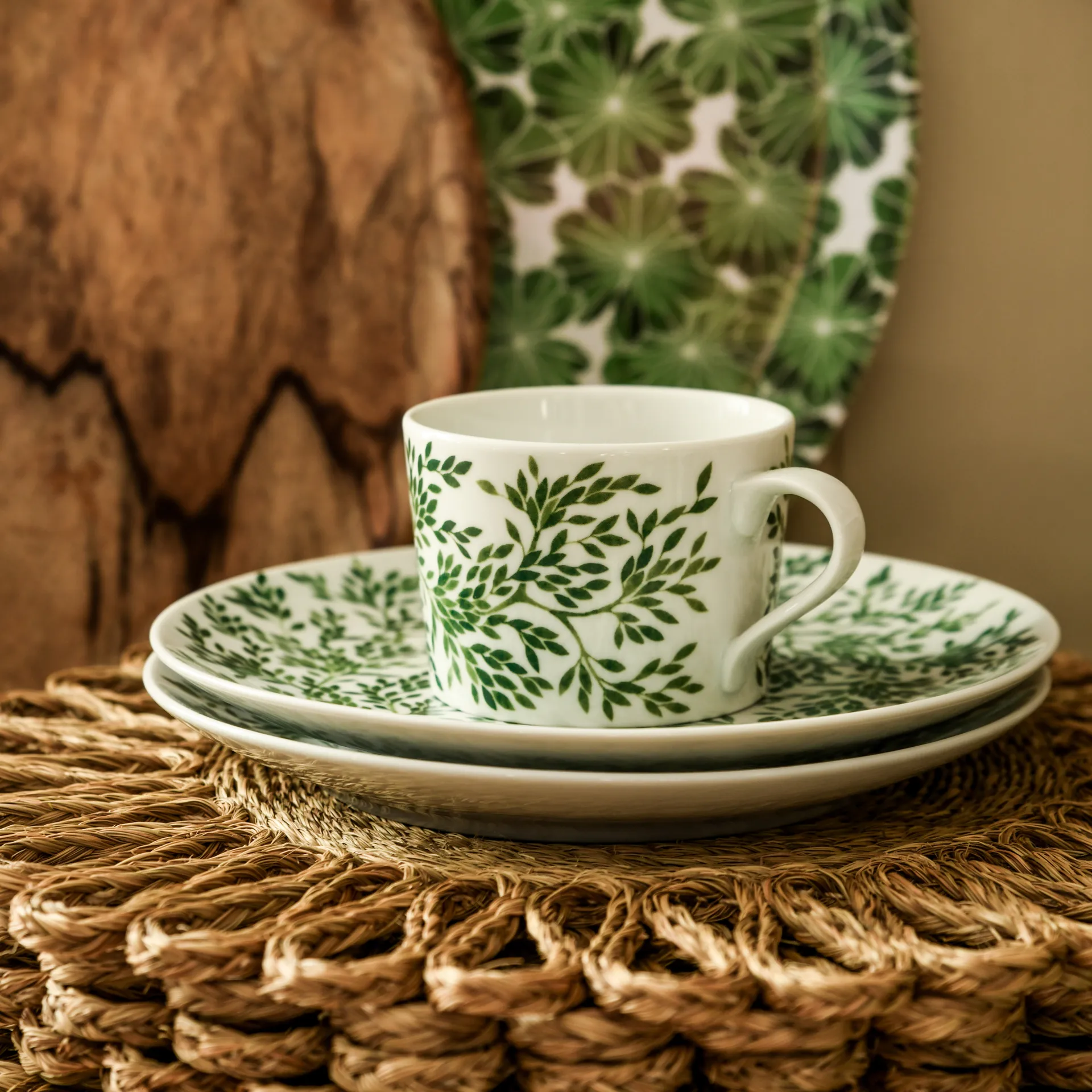 Półmisek Botanica Myrten Ø21, Zielony Götefors Porslin