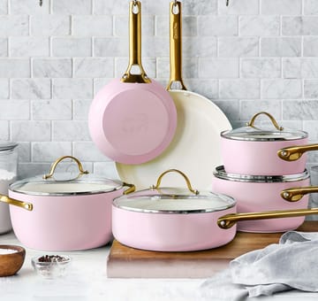 Padova zestaw do zapiekanek i patelni 10 części - Blush pink - GreenPan