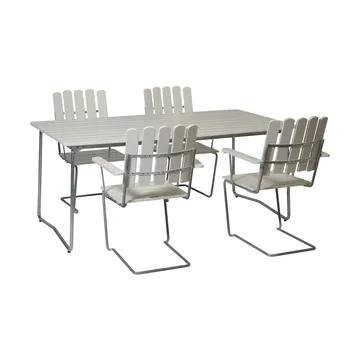 Grythyttan zestaw mebli ogrodowych, biały B31 170 cm + 4 szt. A2 - Grythyttan Stålmöbler