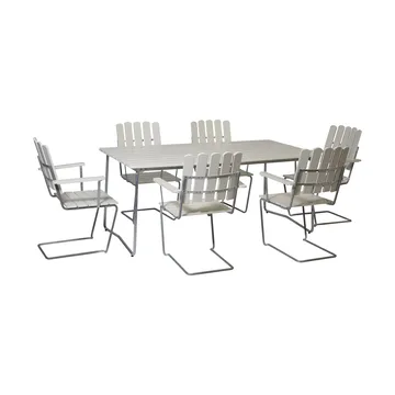 Grythyttan zestaw mebli ogrodowych, biały B31 170 cm + 6 szt A2 - Grythyttan Stålmöbler