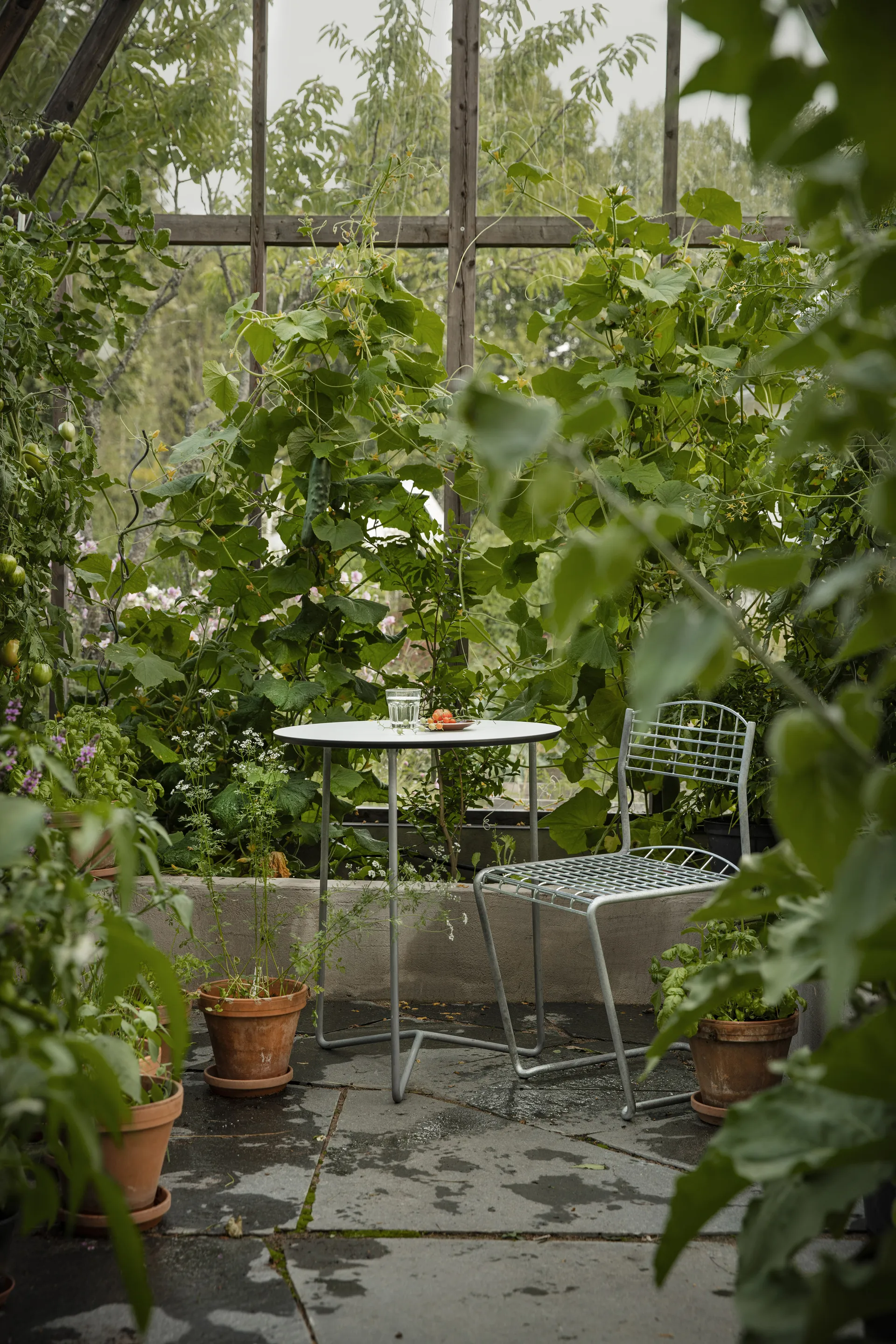 High Tech zestaw mebli ogrodowych - Ø60 cm Grythyttan Stålmöbler