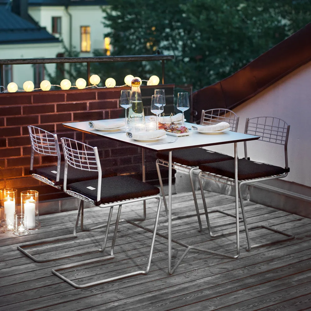 Hight Tech zestaw mebli ogrodowych - Prostokątny stół ,  Grythyttan Stålmöbler