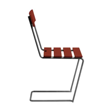 Krzesło 1 - Ciemnoczerwony lakierowany dąb–ciepłocynkowany stelaż - Grythyttan Stålmöbler