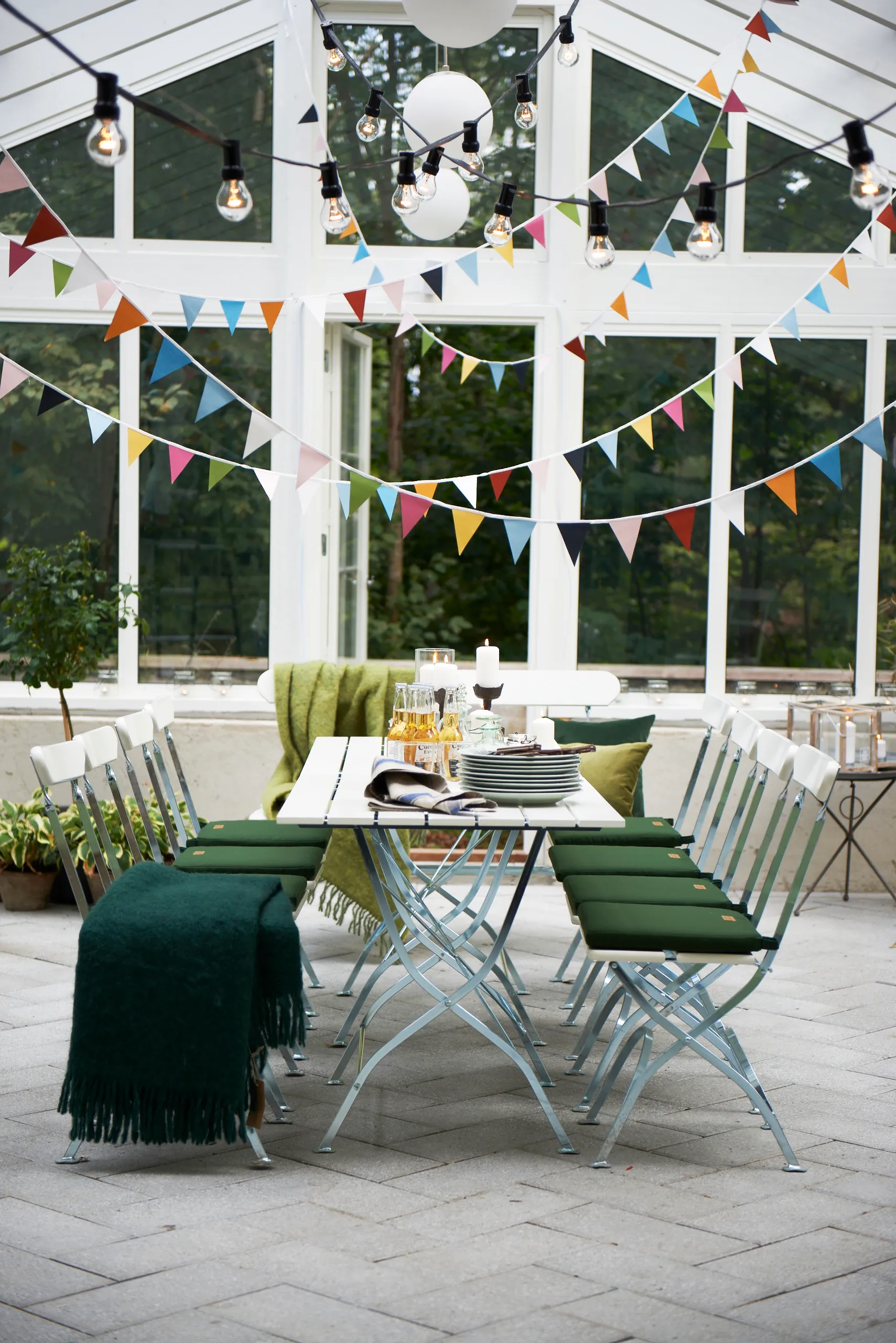 Krzesło 1/Bryggeri/High Tech poduszka do siedzenia, Tkanina Sunbrella - zielona Grythyttan Stålmöbler