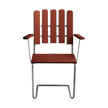 Krzesło A2 - Ciemnoczerwony lakierowany dąb–ciepłocynkowany stelaż - Grythyttan Stålmöbler