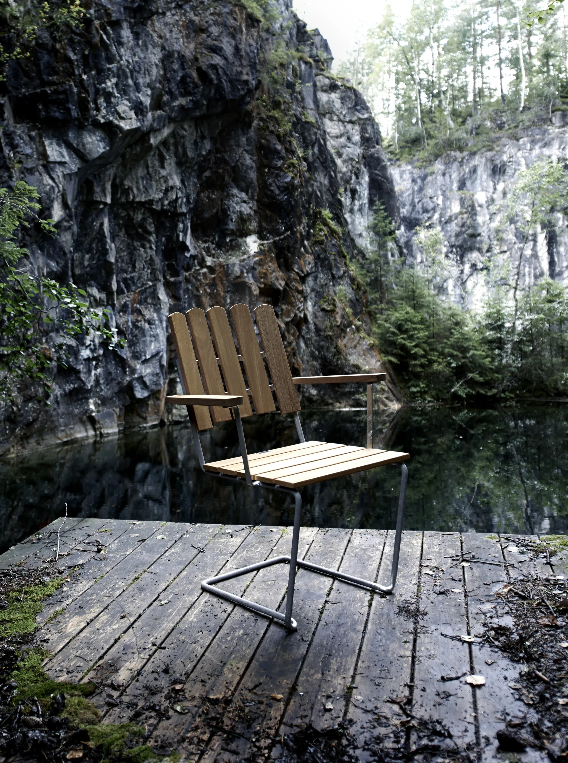 Krzesło A2, Dąb olejowany - ocynkowany stelaż stalowy Grythyttan Stålmöbler