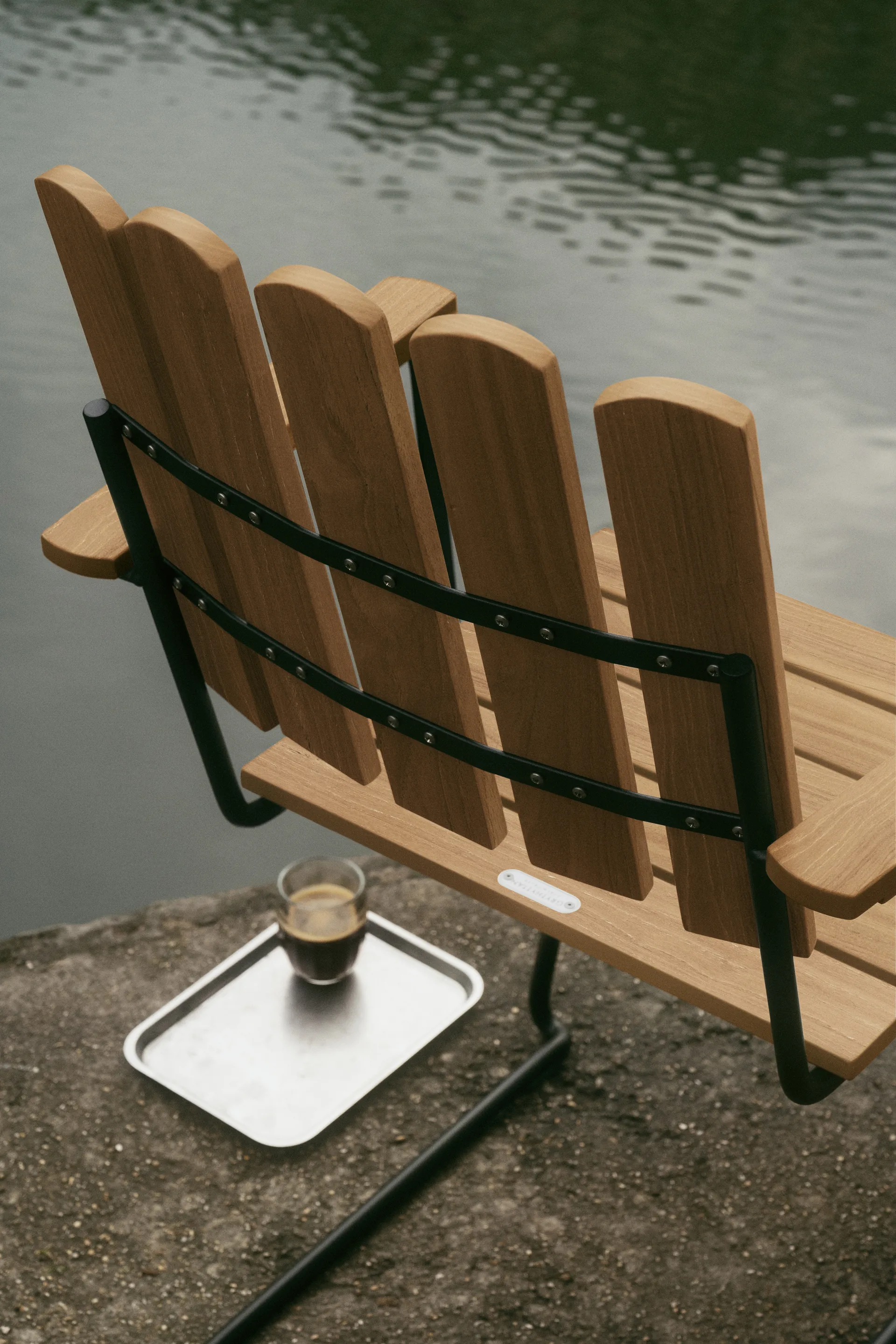 Krzesło A2, Drewno tekowe nieobrobione-czarny Grythyttan Stålmöbler