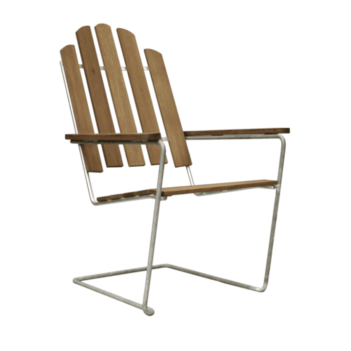 Krzesło wypoczynkowe A3 - Drewno tekowe - ocynkowany stelaż stalowy - Grythyttan Stålmöbler