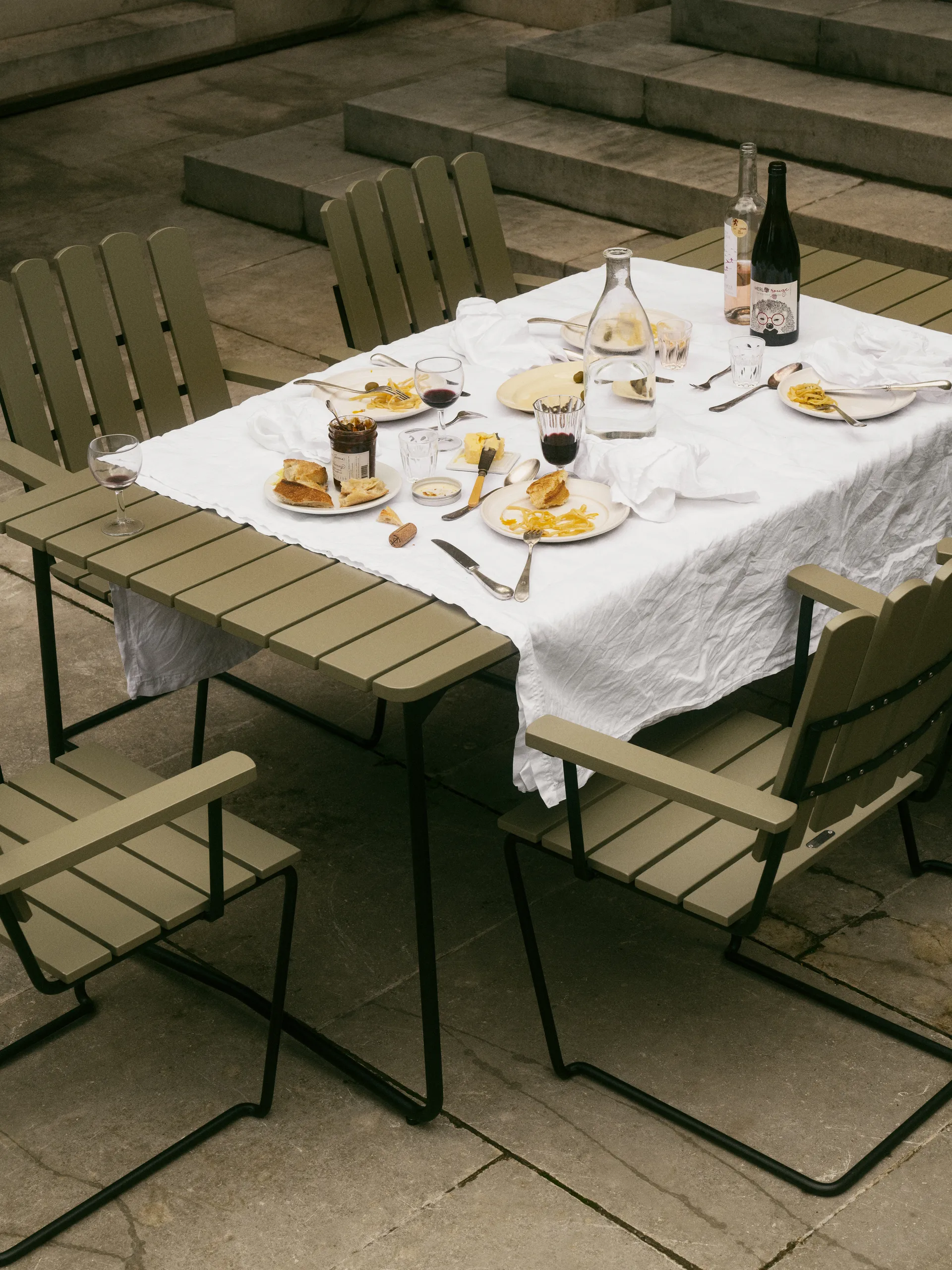 Stół B31, Jasnozielony dąb-czarny Grythyttan Stålmöbler