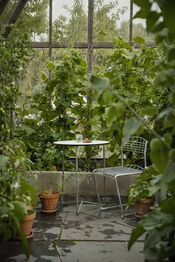 Stół High Tech - Biały - ocynkowany stelaż stalowy, Ø60 cm - Grythyttan Stålmöbler