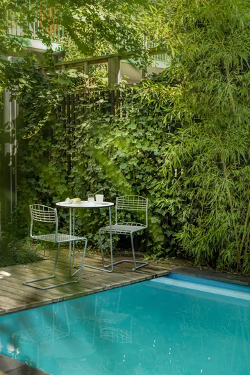 Stół High Tech - Biały - ocynkowany stelaż stalowy, Ø60 cm - Grythyttan Stålmöbler