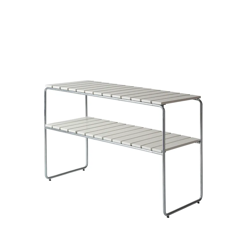 Stolik pomocniczy Grythyttan, Dąb lakierowany na biało - ocynkowany stelaż stalowy Grythyttan Stålmöbler